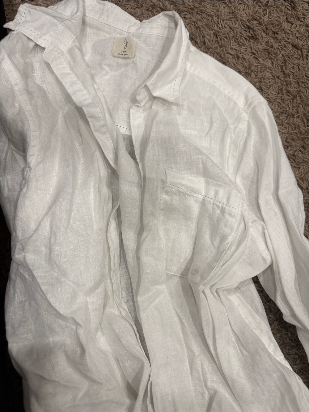 Joie White 100% Linen Lightweight Shirt Jacket